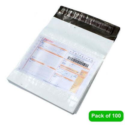 Greymark Plastic Courier Bag/Envelopes/Pouches/Cover With Pod Tamper Proof/Security Bag - 100 pcs